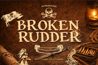 Broken Rudder Font: Free Vintage Typeface